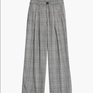Madewell Wide-Leg Pleated Pants in Plaid